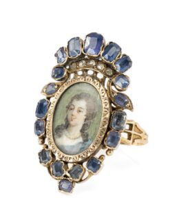 19th Century Sapphire & Diamond Portrait Ring