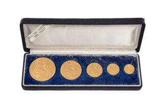 Peru, Five Gold Coin Set