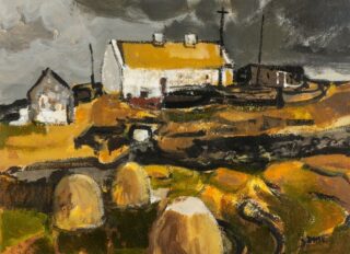 Donald McIntyre Acrylic 'Haystacks at Bunowen'