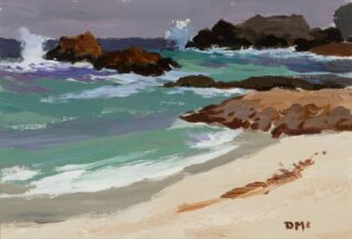 Donald McIntyre Acrylic 'Rocks and Sea, Iona'