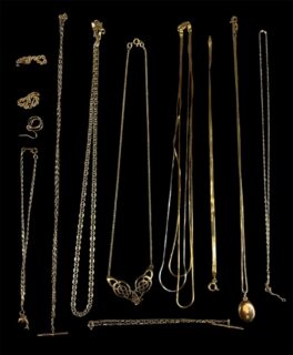 An Assortment of Gold Jewellery