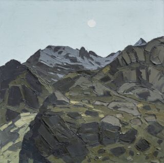 Sir Kyffin Williams RA Oil 'Moon Over Crib Goch'