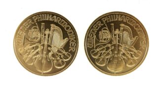 Two Austrian Philharmonic 100 Euro Coins