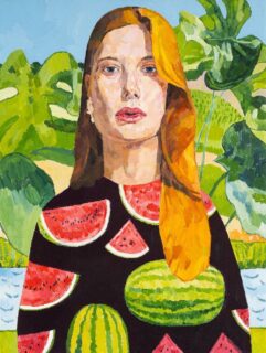 Meirion Ginsberg Oil 'Melon Dress'