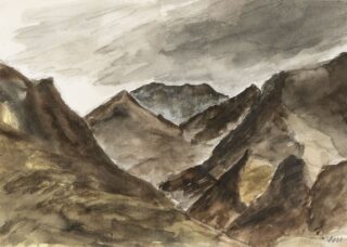Sir Kyffin Williams RA Watercolour 'Crib Goch'