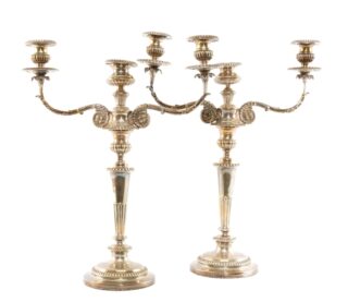 Pair of Silver Candelabra