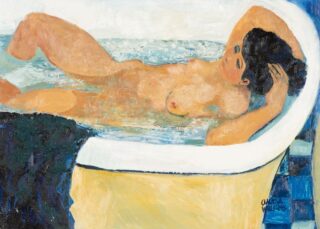 Claudia Williams Oil 'After Bonnard, Enjoying the Bath'
