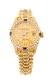 Rolex 18K Gold Oyster Perpetual 'Datejust' Watch