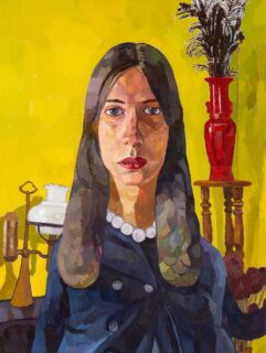 Meirion Ginsberg Oil 'Girl with Interior'