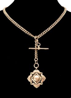 9ct Gold Albert Chain & Fob