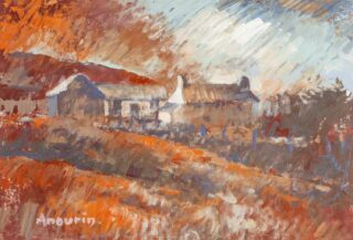Aneurin Jones Mixed Media 'Fferm ar yr Epynt'