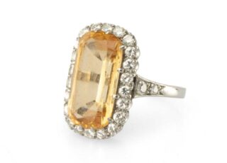 Citrine & Diamond Cluster Ring