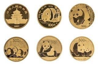 Collection of Peoples Republic of China, 500 Yuan Gold Coins