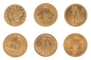 Collection of USA $20 'Double Eagle' Coins