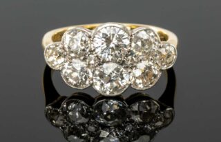 Attractive Diamond Cluster Ring