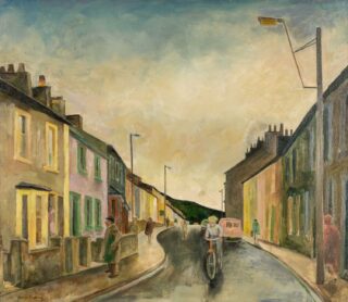 George Chapman Oil 'Boy with Bicycle'