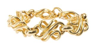 18ct Gold Interlocking S-Link Bracelet