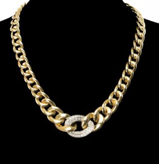 18ct Gold Italian Graduated Curb-Link Necklace