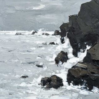 Sir Kyffin Williams RA Oil 'Rough Sea, Porth Dafarch'