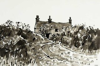 Sir Kyffin Williams RA Ink Wash 'Penrhyn Du'