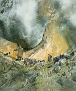 Malcolm Edwards Watercolour 'Pecking Order'