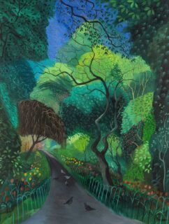 Nicholas Hely Hutchinson Oil 'Park Landscape with Pigeons'