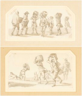 Paul Sandby RA Pair of Pen & Grey Wash Drawings