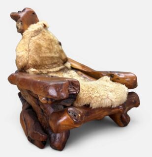 Californian Mid-Century Redwood Sculptural Lounge Chair
