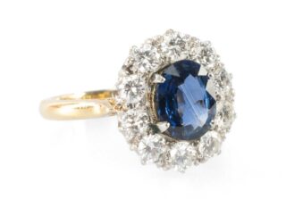 Sapphire & Diamond Cluster Ring