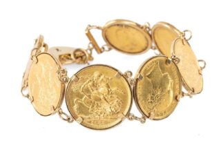 Seven Full Sovereign Gold Chain Bracelet