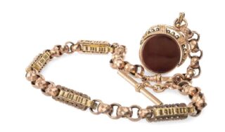 Victorian 9ct Gold-Mounted Bloodstone Fob