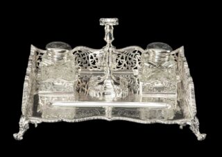 Victorian Silver Ink Stand Dish