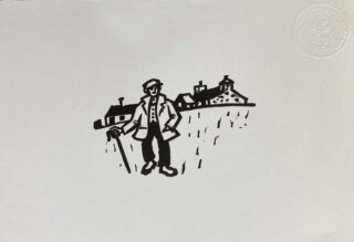 Sir Kyffin Williams RA 'Farmer and Buildings'