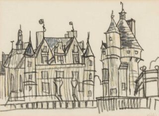 Sir Kyffin Williams RA Pencil & Watercolour 'Chenonceaux'