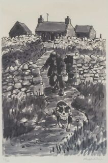 Sir Kyffin Williams RA Print 'Farmer with Bucket at Cilgwyn'