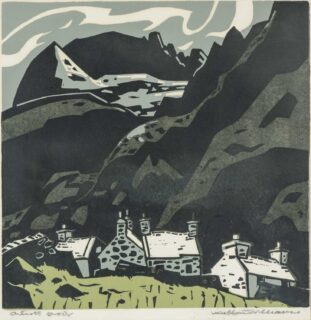 Sir Kyffin Williams RA Linocut 'Gwastadnant'