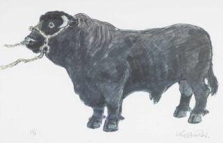 Sir Kyffin Williams RA Lithograph 'Welsh Black Bull'