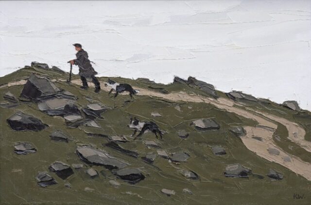 1 Sir Kyffin Williams RA Oil Bugail a Cwn Defaid SOLD 61000
