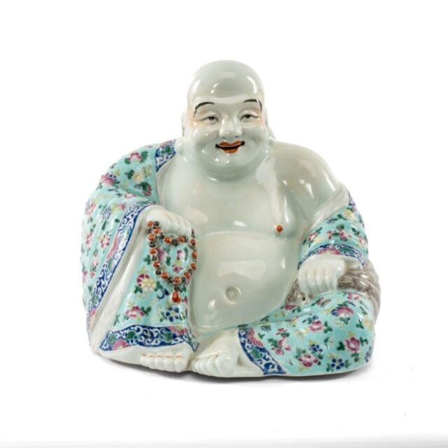5 Chinese Famille Rose Figure of Budai SOLD 2900